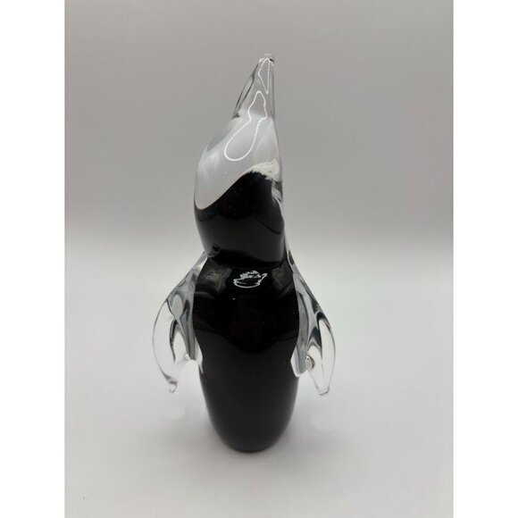Handcrafted Vintage Kosta Boda Konstglas Sweden Black & Clear Glass Penguin - Picture 6 of 8